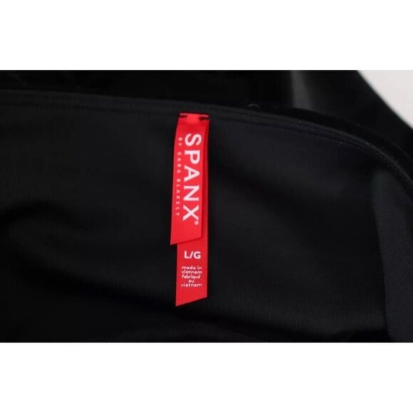 Spanx Women's Large Black Velvet Ankle Crop Legging High Waisted Pull On Pants - Picture 5 of 8